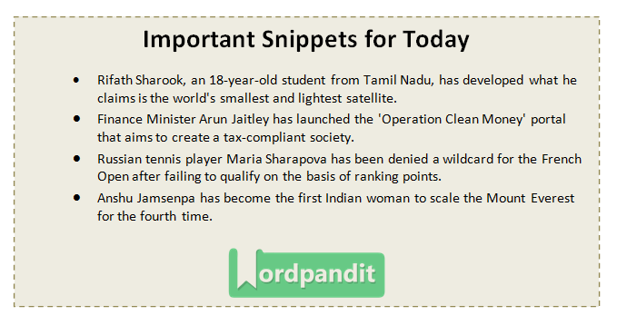 Current Affairs Quiz May 16 2017