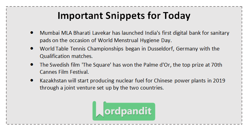 Current Affairs Quiz May 29 2017