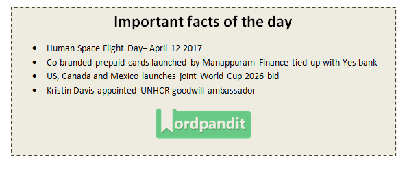 Daily Current Affairs 12 april 2017