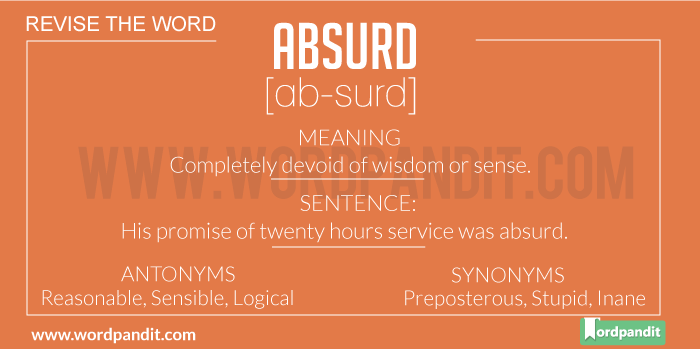 Absurd is a synonym for ridiculous. We mainly use it when some has a crazy  idea. #learnenglish #aprenderenglish #englishwords…