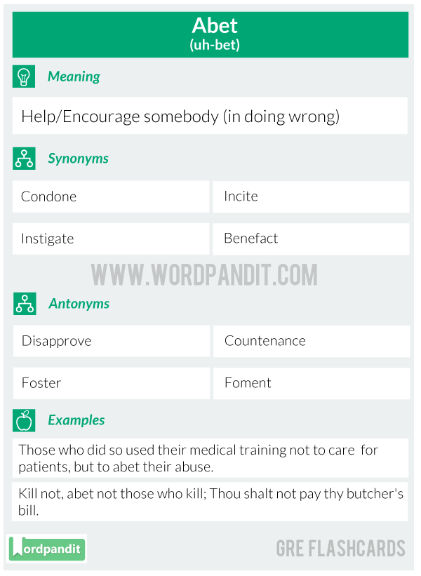 Abet GRE Vocabulary Flashcard