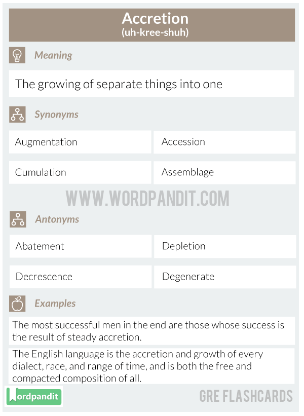Accretion-GRE-Flashcard