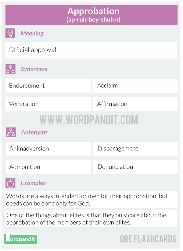 Approbation-GRE-Flashcard