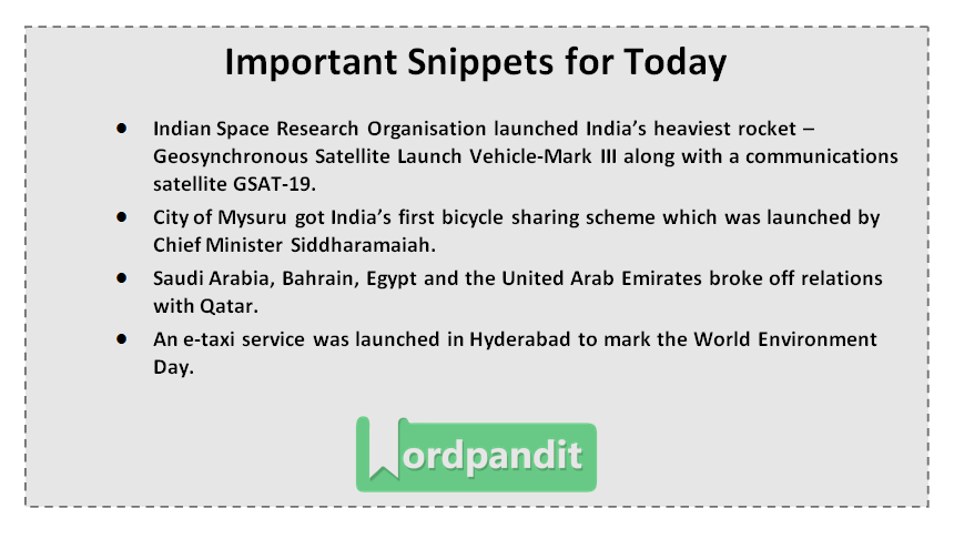 Current Affairs Quiz June 5 2017