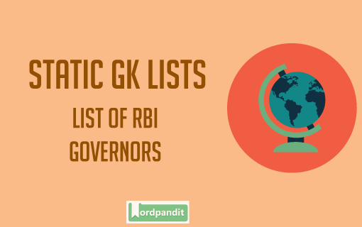 List Of RBI Governors Of India - Wordpandit