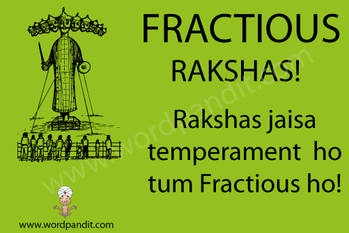 picture and mnemonic for fractious