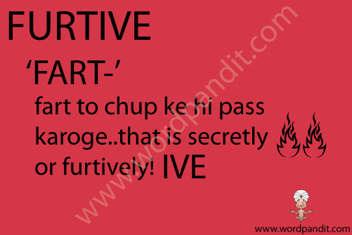 picture and mnemonic for furtive