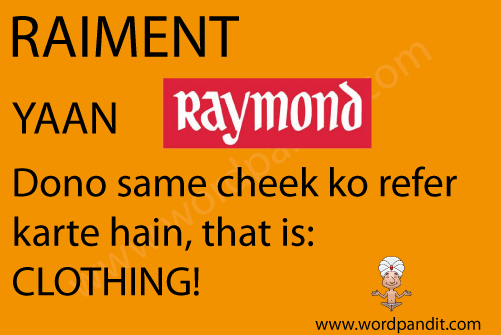 picture and mnemonic for raiment