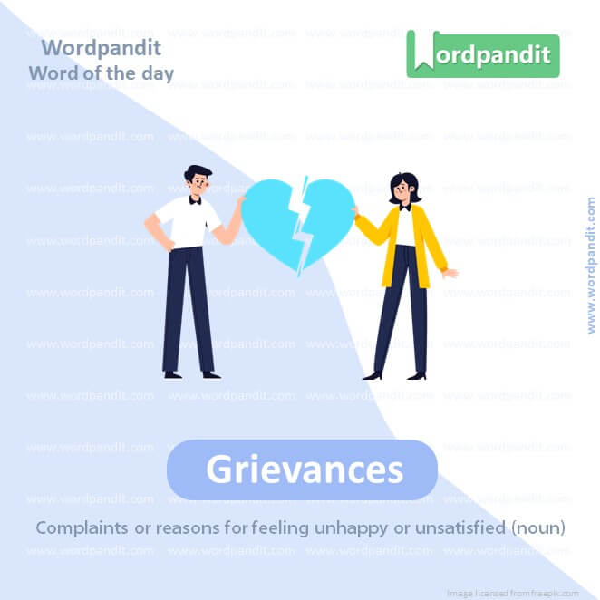 Grievances Picture Vocabulary