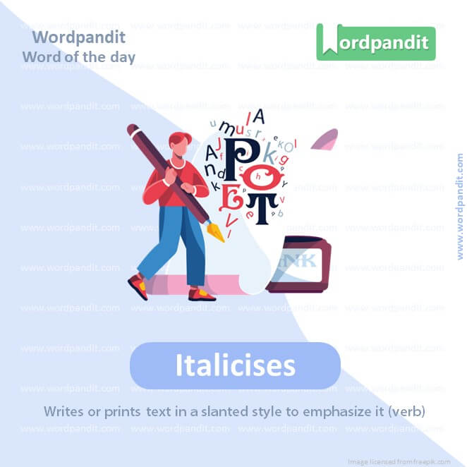Italicises Picture Vocabulary