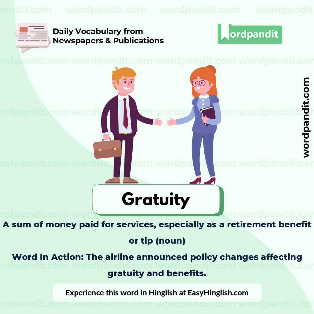Gratuity Picture Vocabulary Gratuity Picture Vocabulary