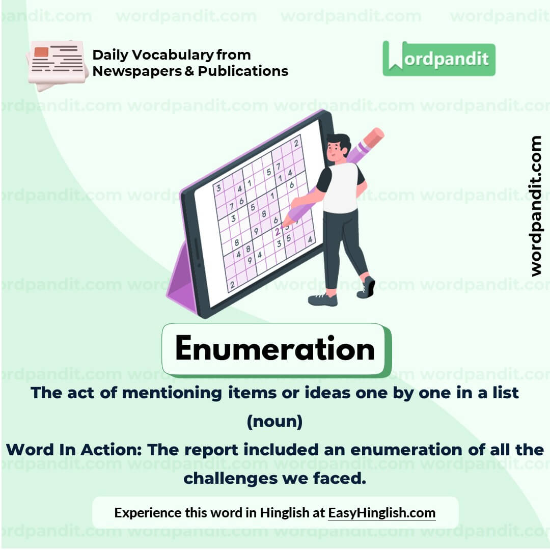 Enumeration Vocabulary Picture Enumeration Vocabulary Picture