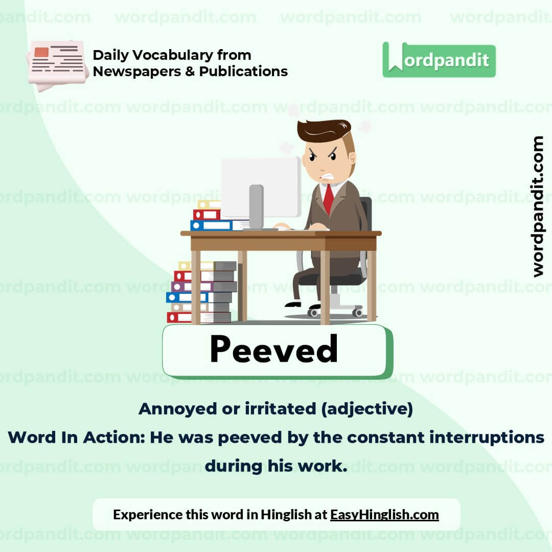 Peeved Vocabulary Picture Peeved Vocabulary Picture