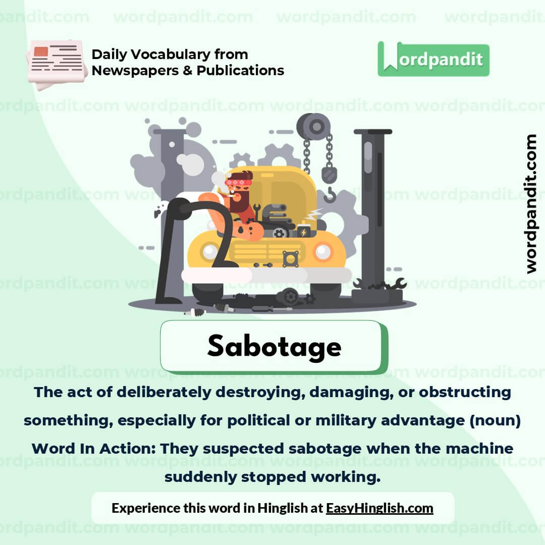 Sabotage Picture Vocabulary Sabotage Picture Vocabulary