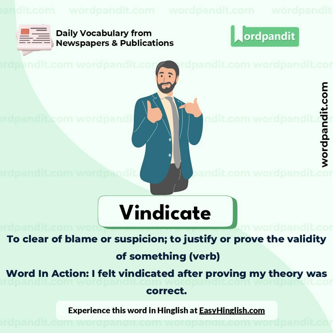 Vindicate Vocabulary Picture Vindicate Vocabulary Picture