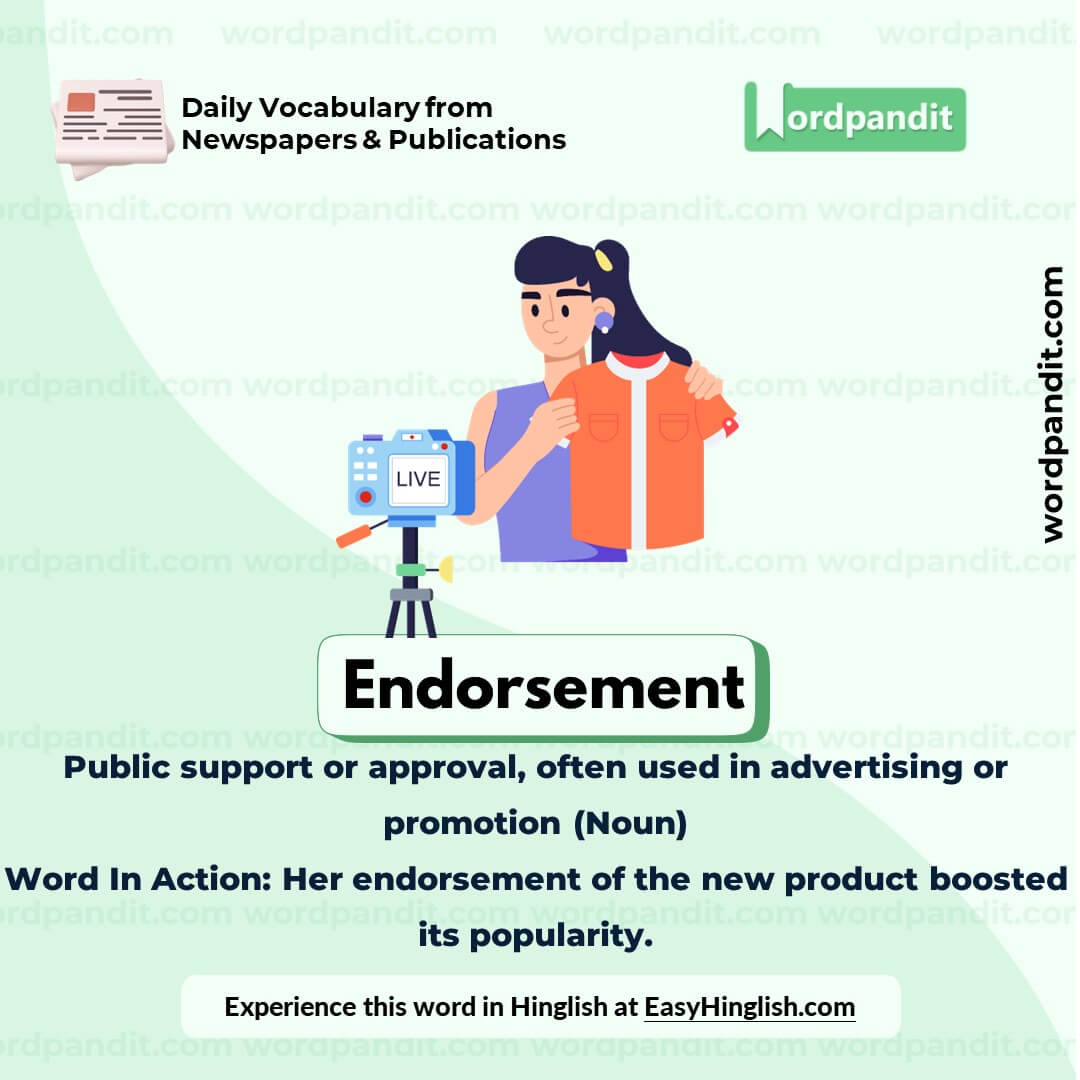 Endorsement Vocabulary Picture Endorsement Vocabulary Picture
