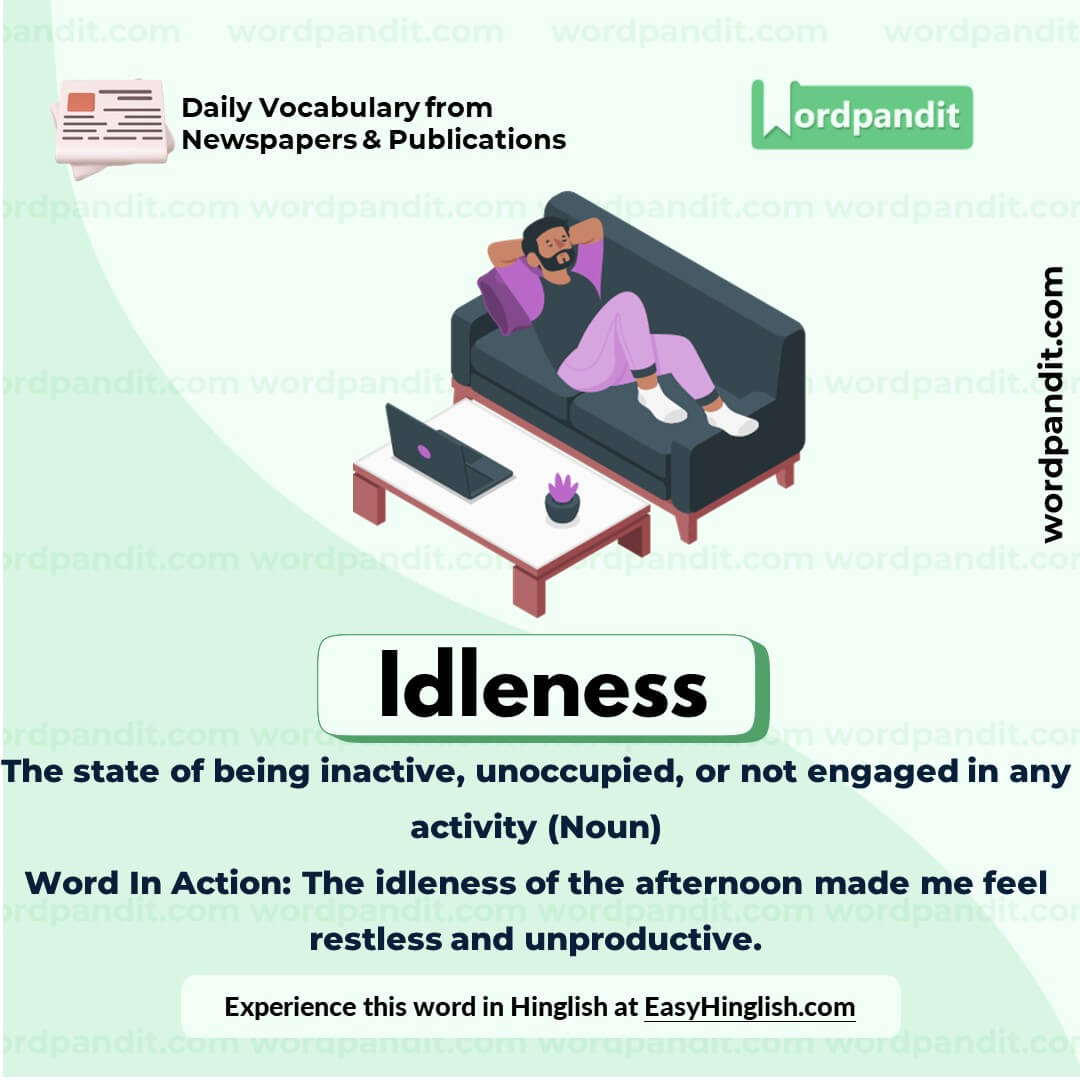 Idleness Vocabulary Picture Idleness Vocabulary Picture