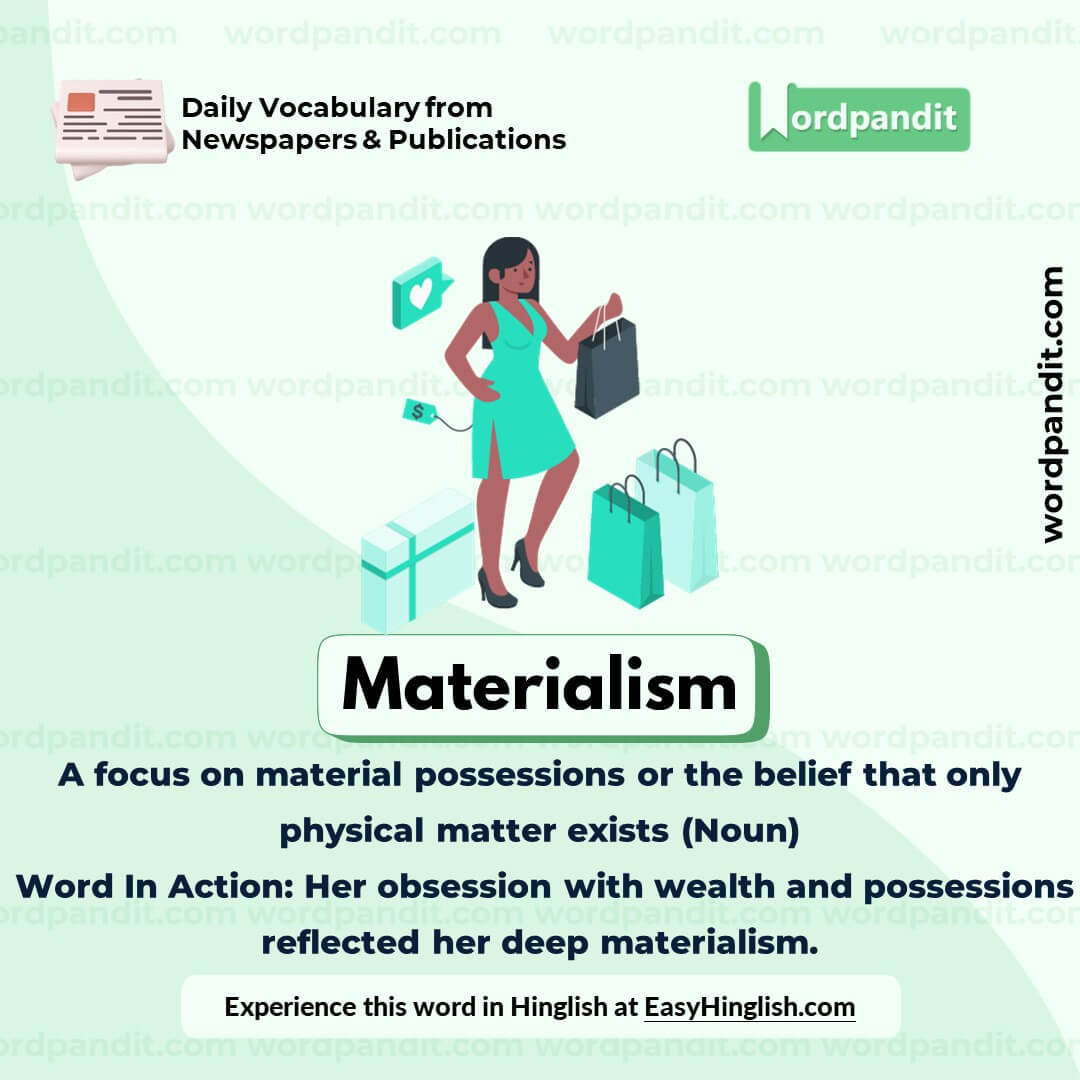 Materialism Vocabulary Post Materialism Vocabulary Post