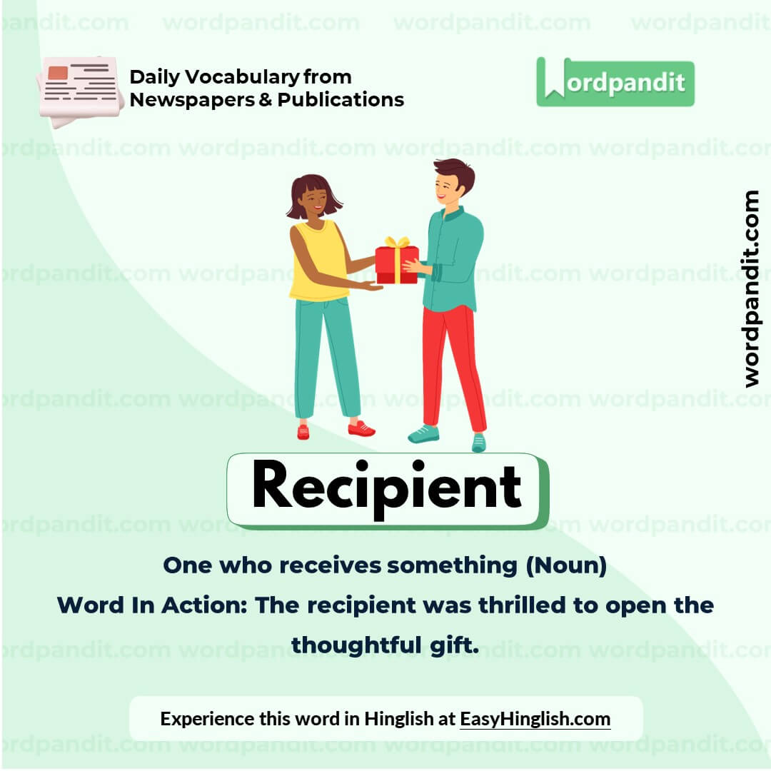 Recipient Vocabulary Picture Recipient Vocabulary Picture