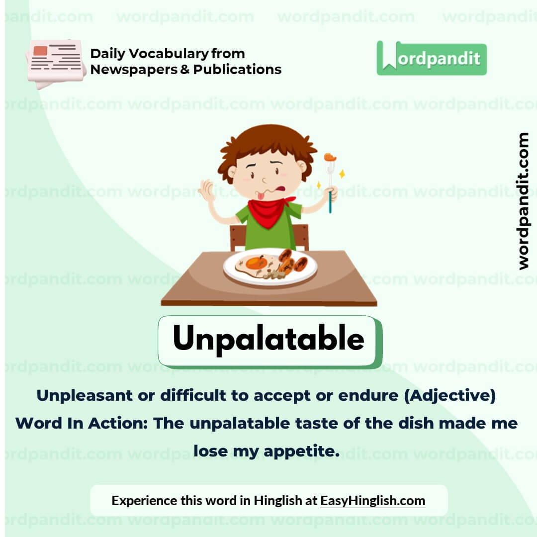 Unpalatable Vocabulary Picture Unpalatable Vocabulary Picture
