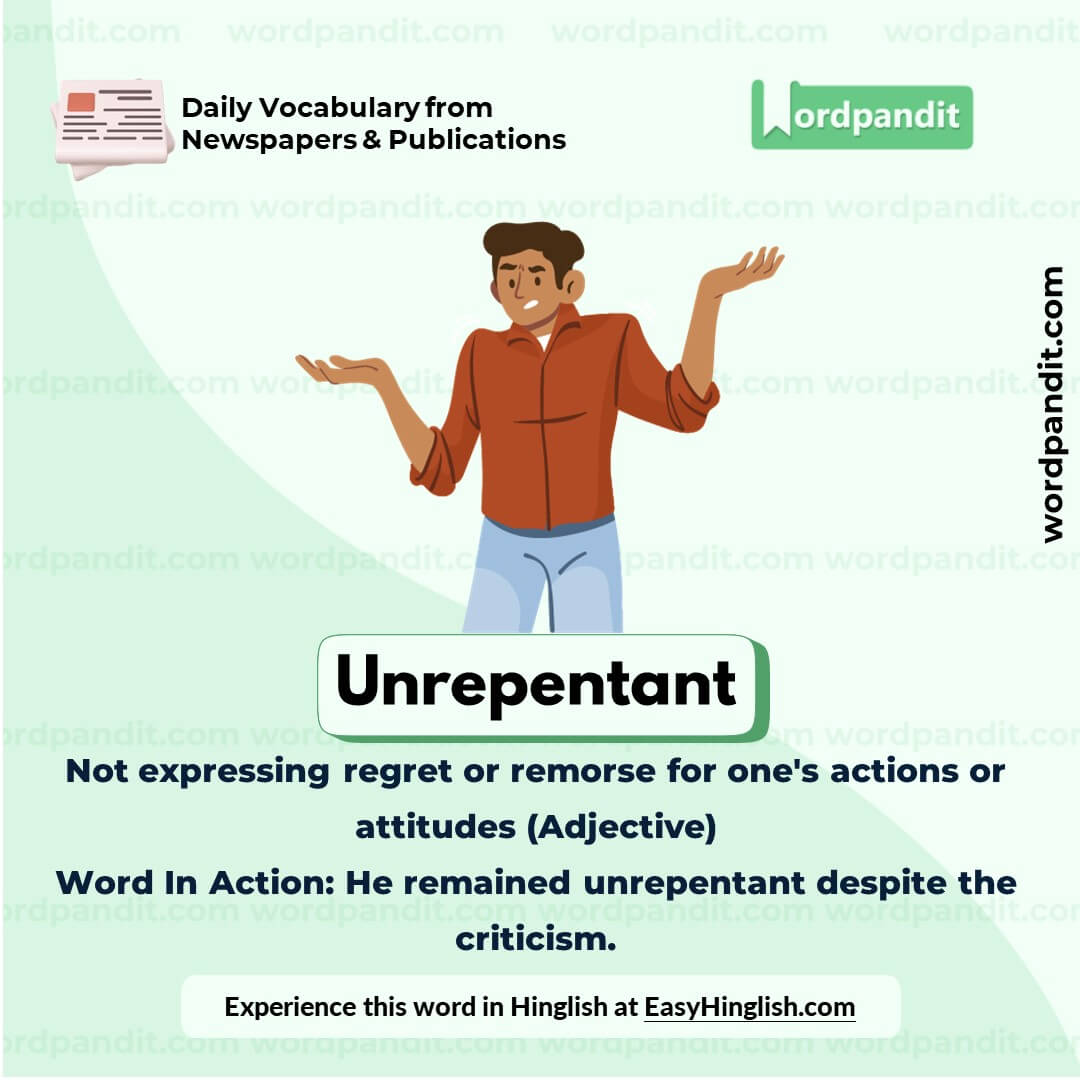 Unrepentant Vocabulary Picture Unrepentant Vocabulary Picture