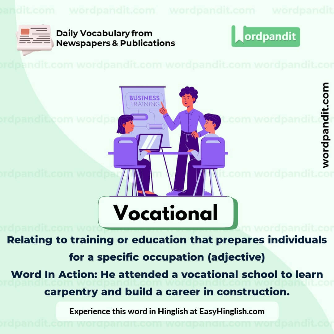 Vocational Vocabulary Post Vocational Vocabulary Post