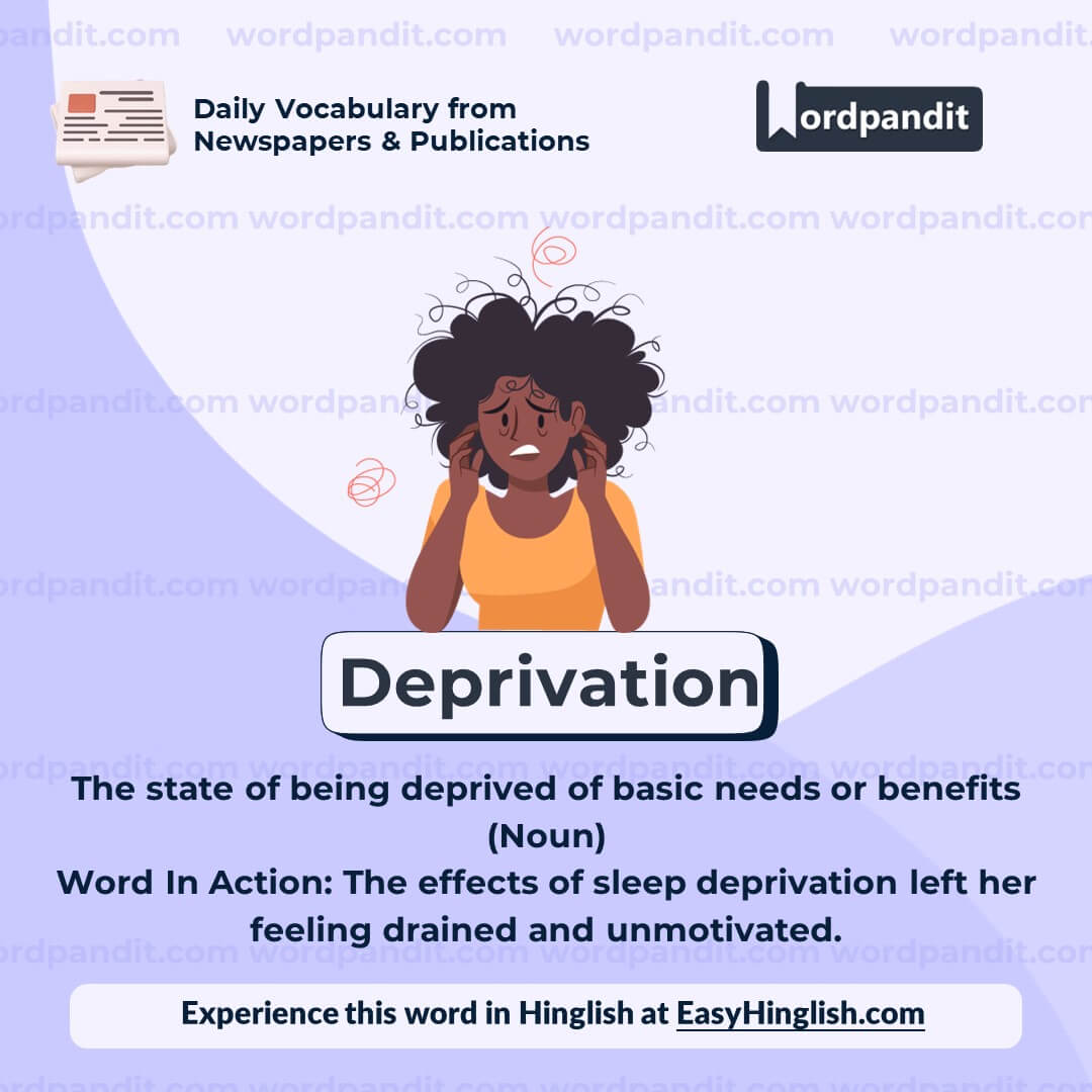 Deprivation Vocabulary Post Deprivation Vocabulary Post