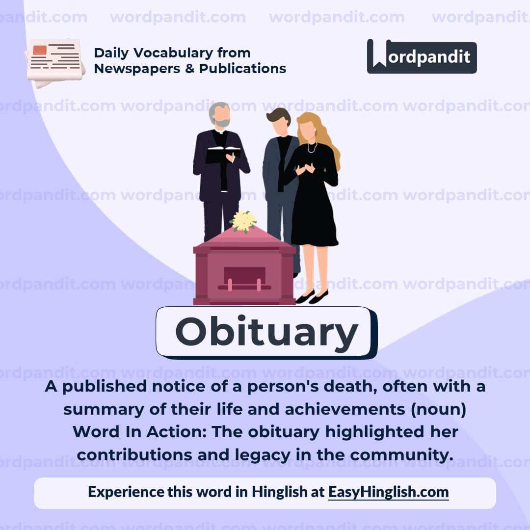 Obituary Vocabulary Post