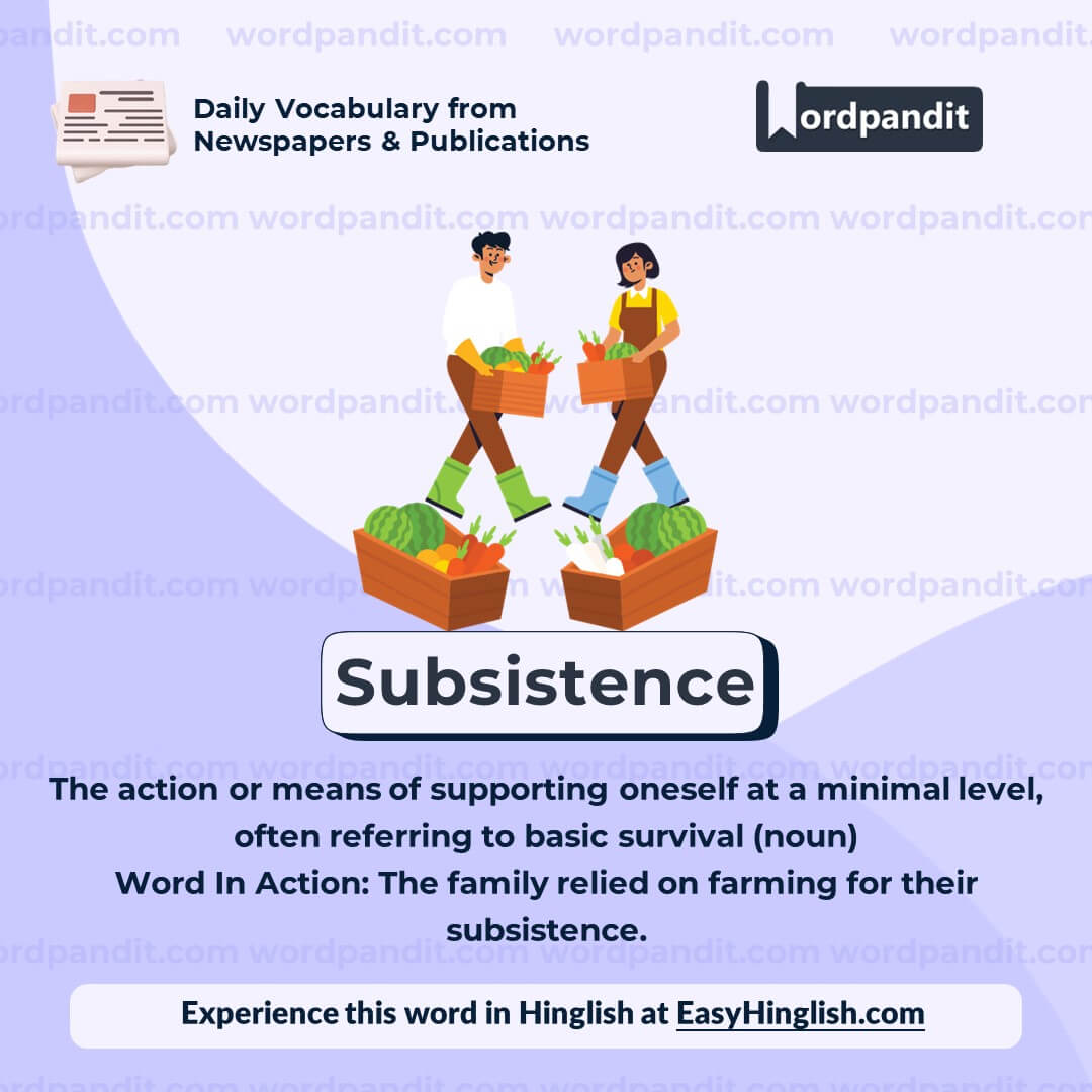 Subsistence Vocabulary Post