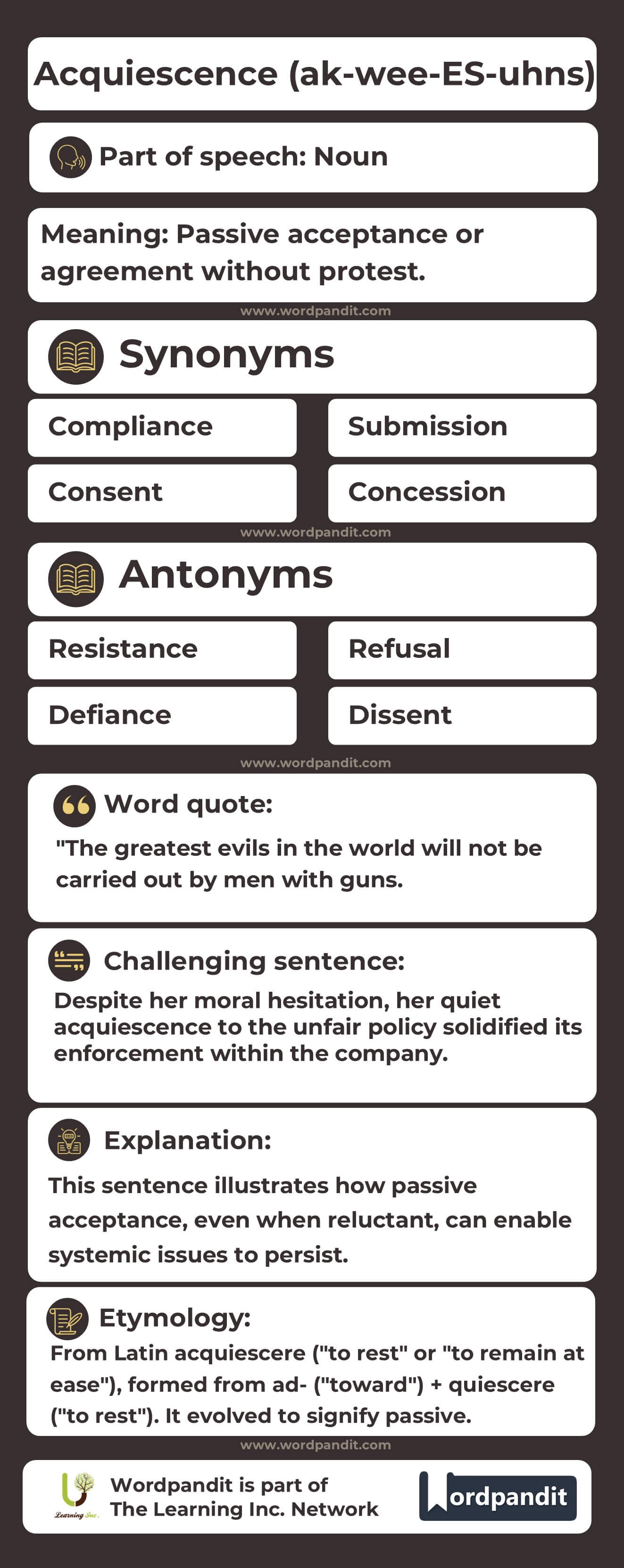 Acquiescence Flashcard