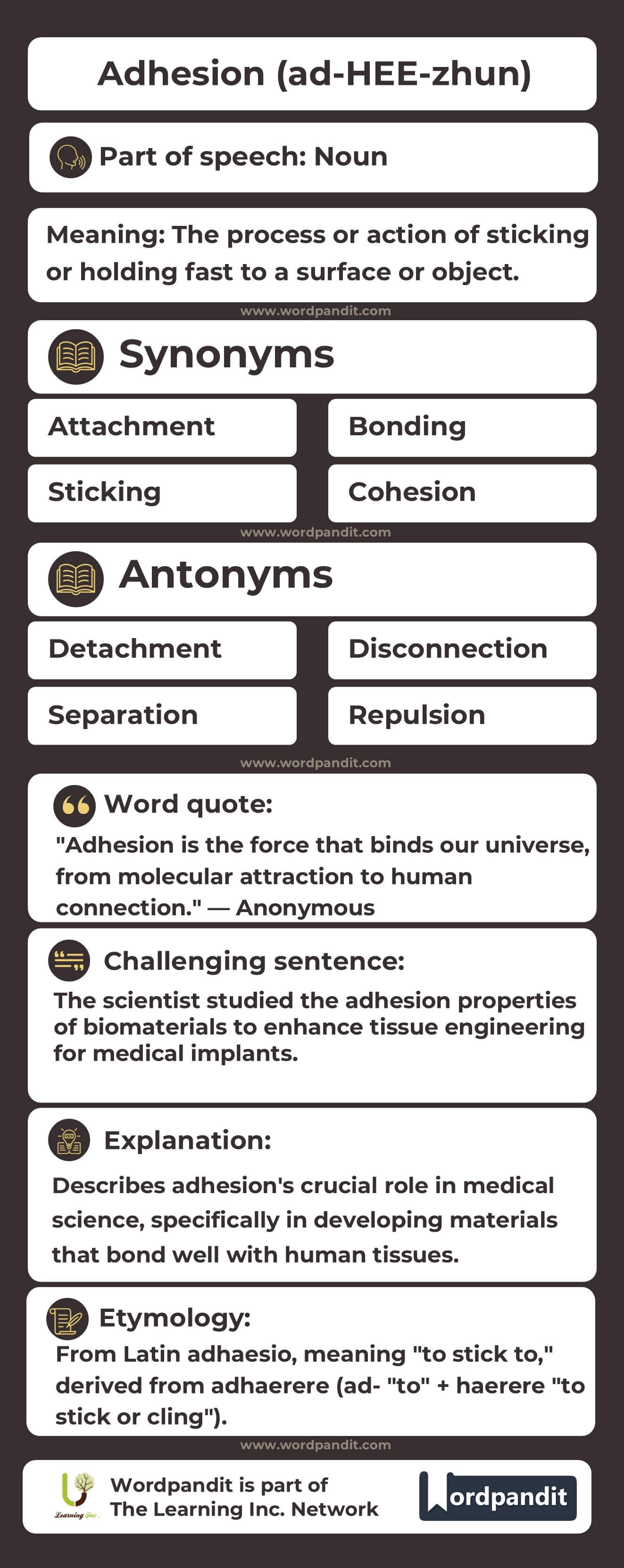 Adhesion Flashcard