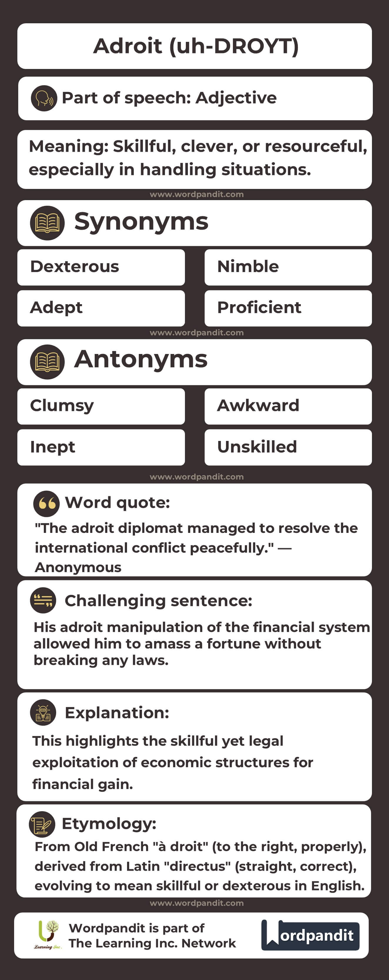 Adroit Flashcard