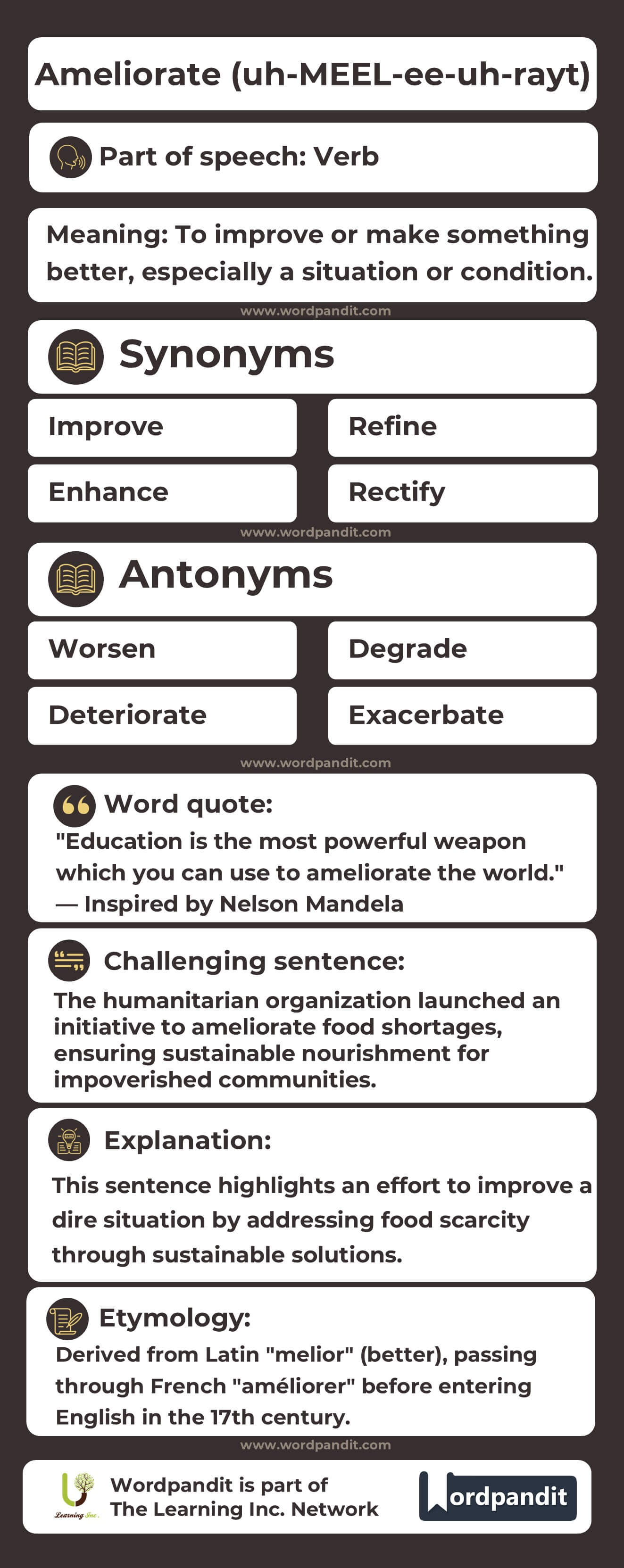 Ameliorate Flashcard