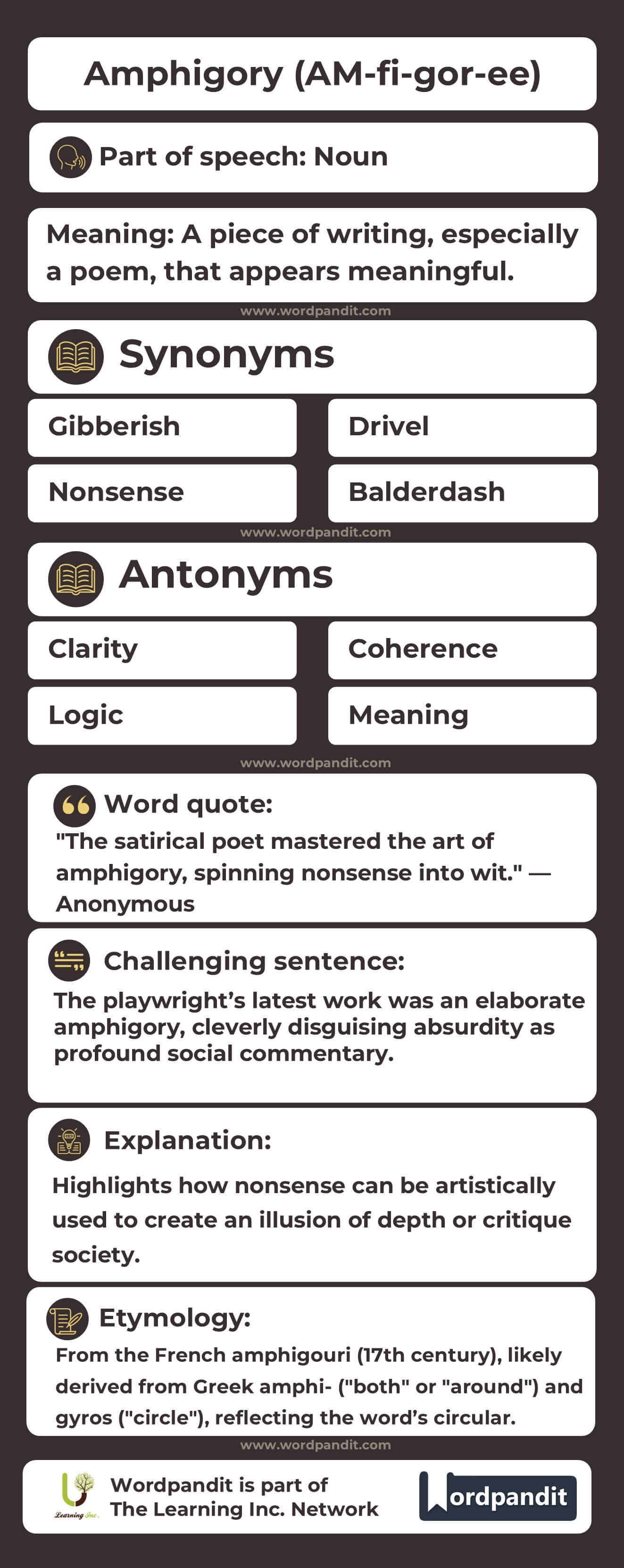Amphigory Flashcard