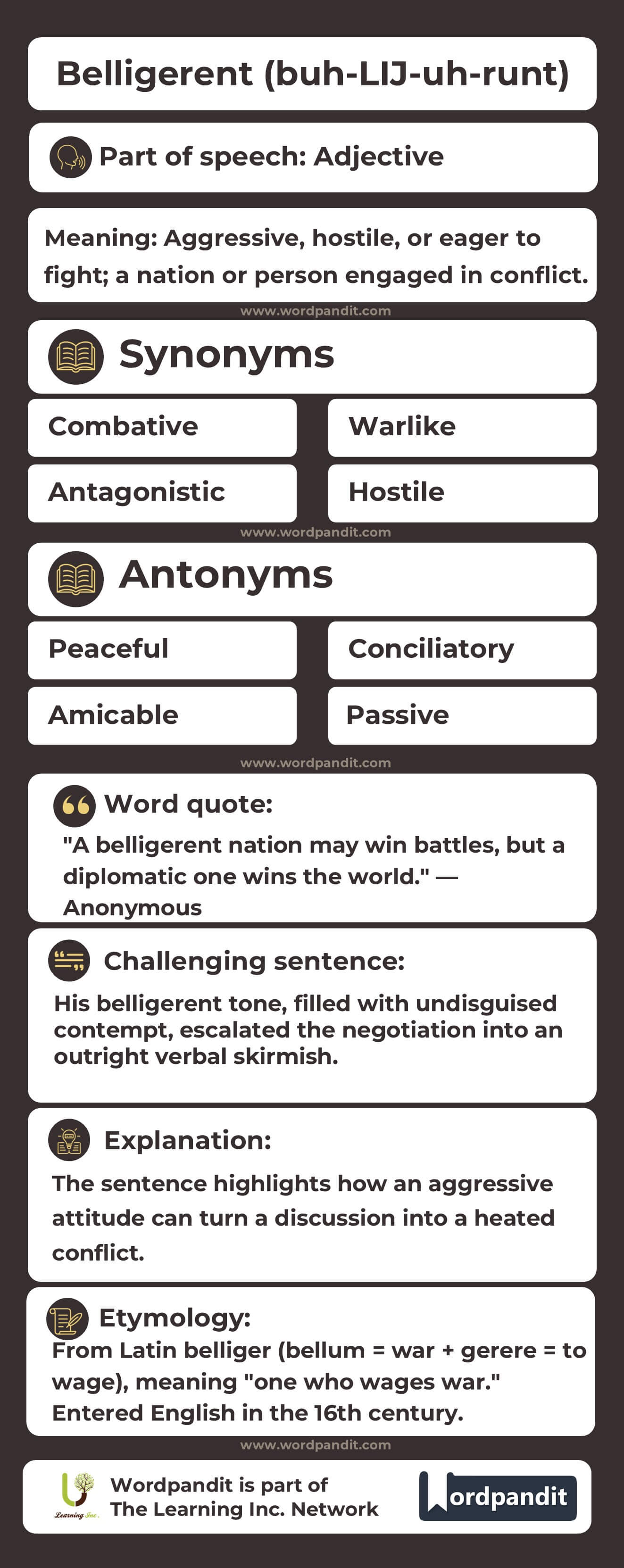 Belligerent Flashcard