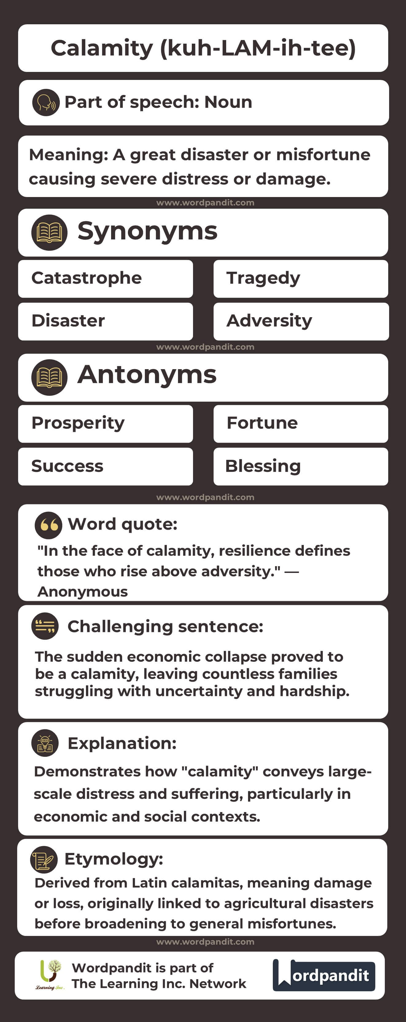 Calamity Flashcard