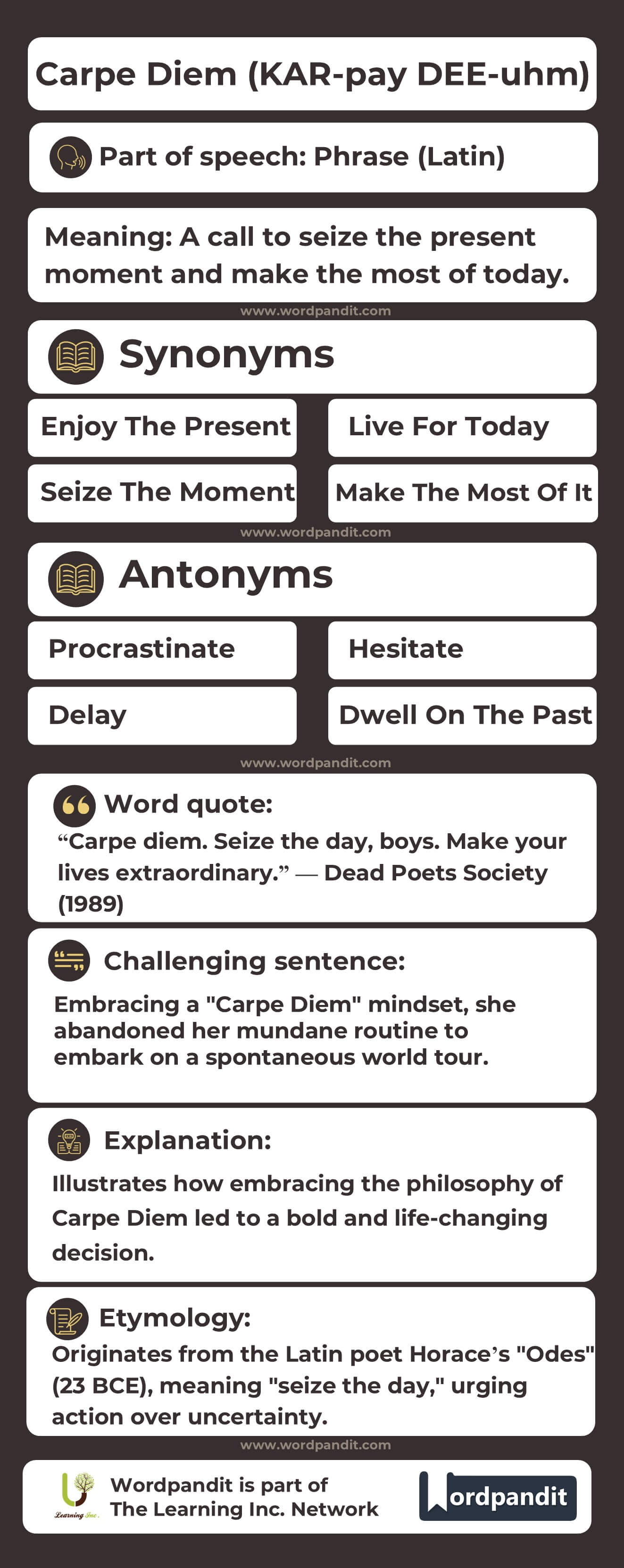 Carpe Diem Flashcard