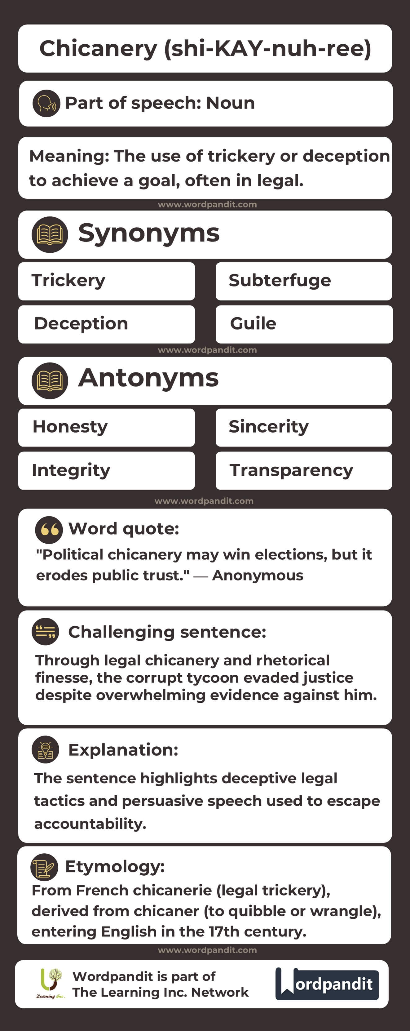 Chicanery Flashcard