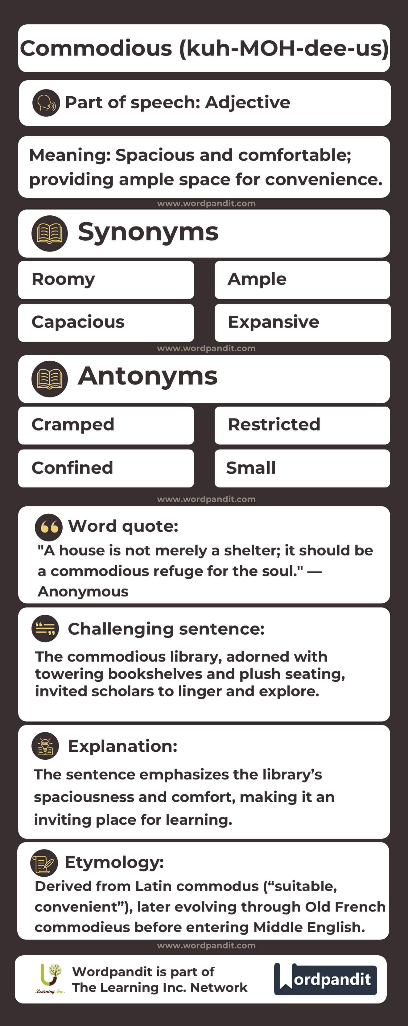 Commodious Flashcard