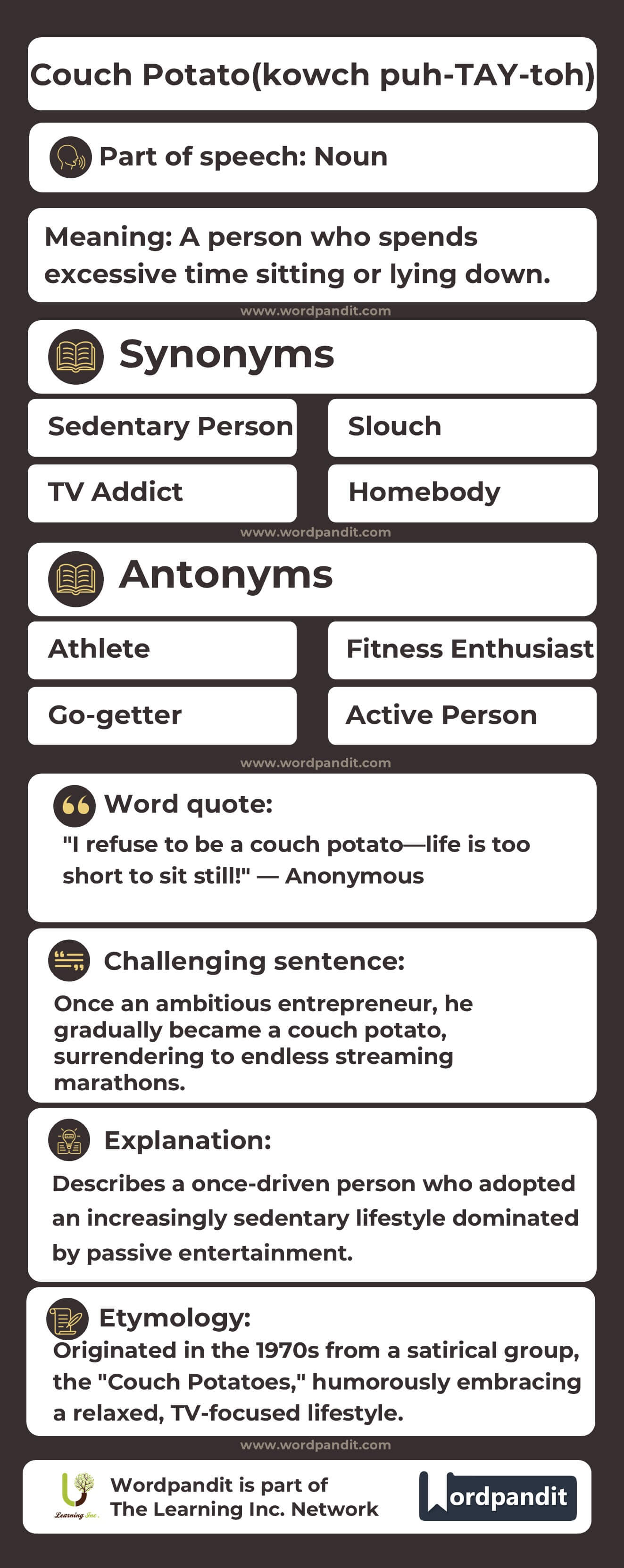 Couch Potato Flashcard