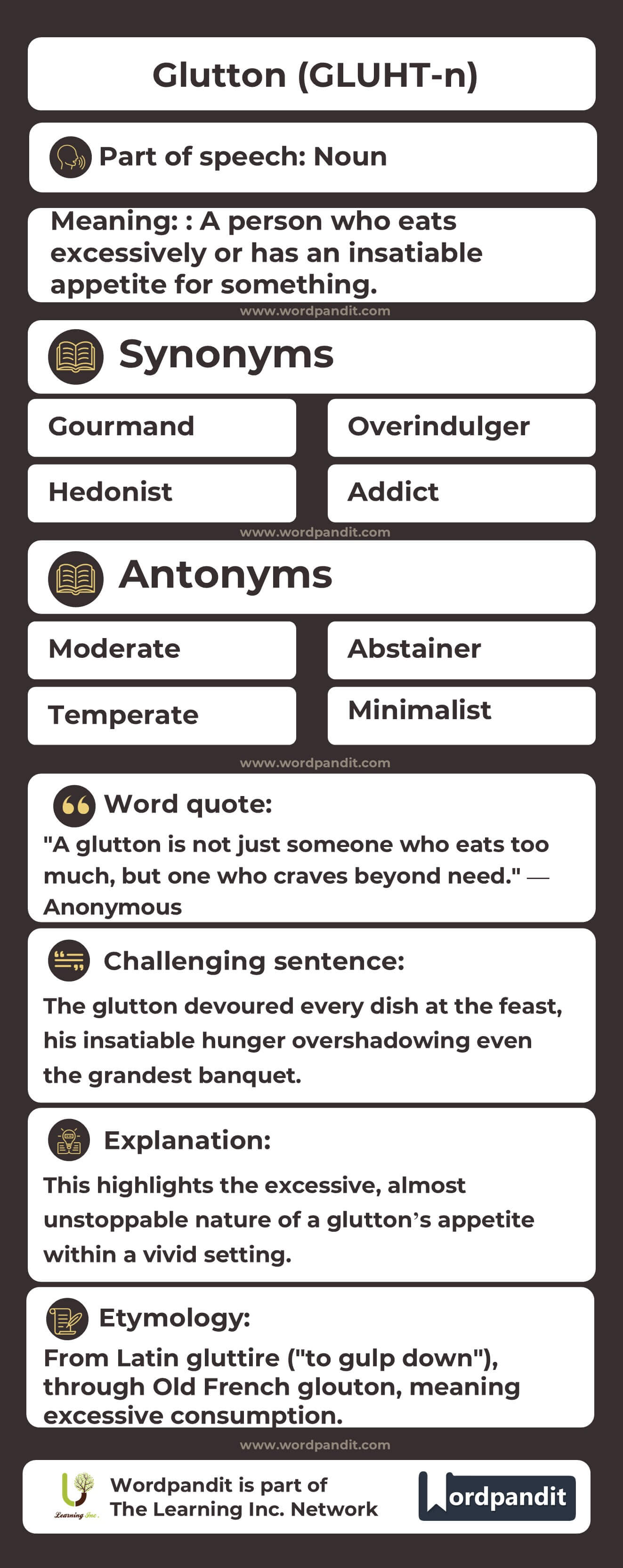 Glutton Flashcard