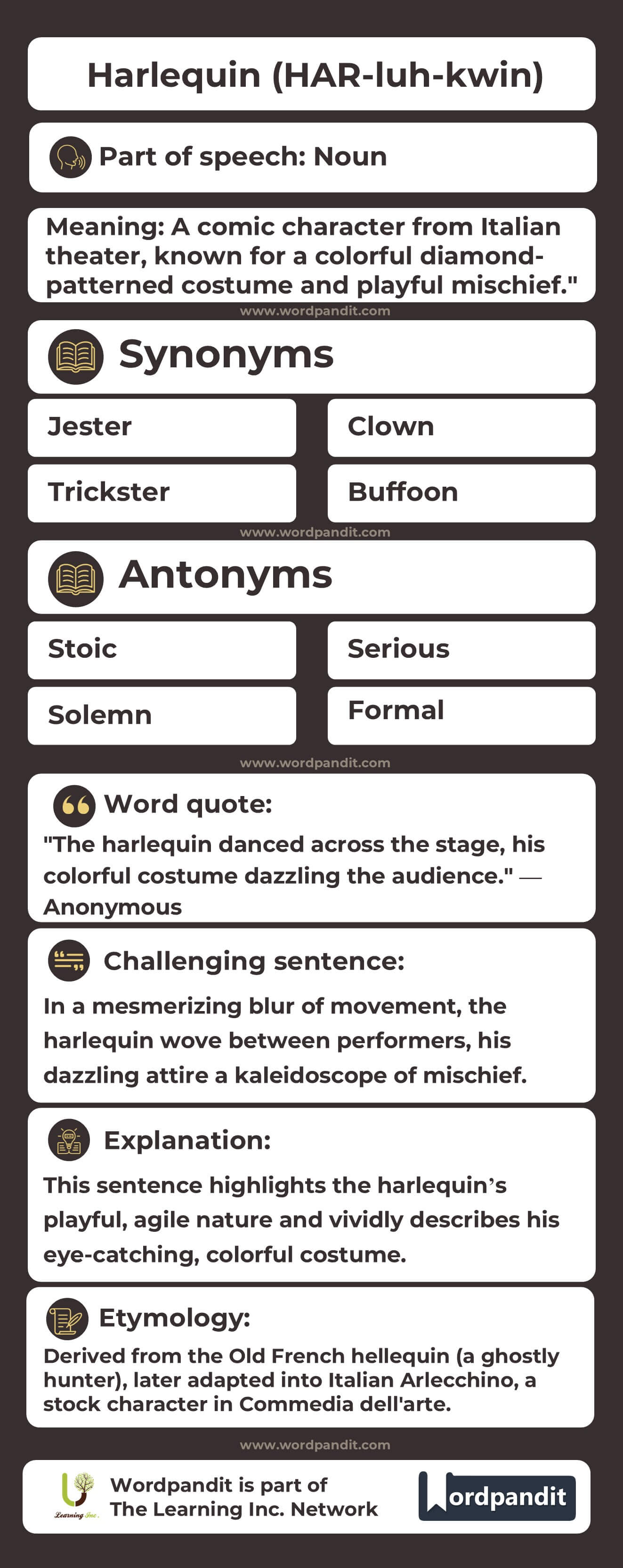 Harlequin Flashcard