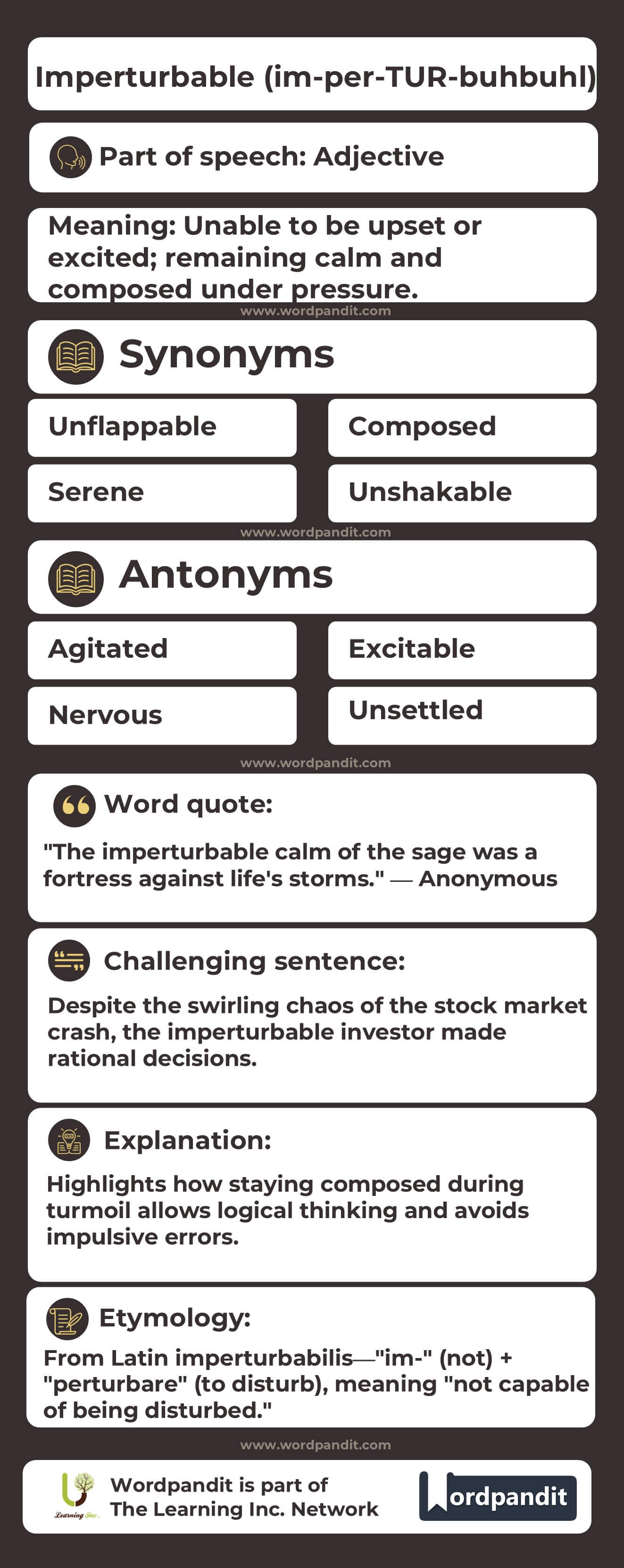 Imperturbable Flashcard