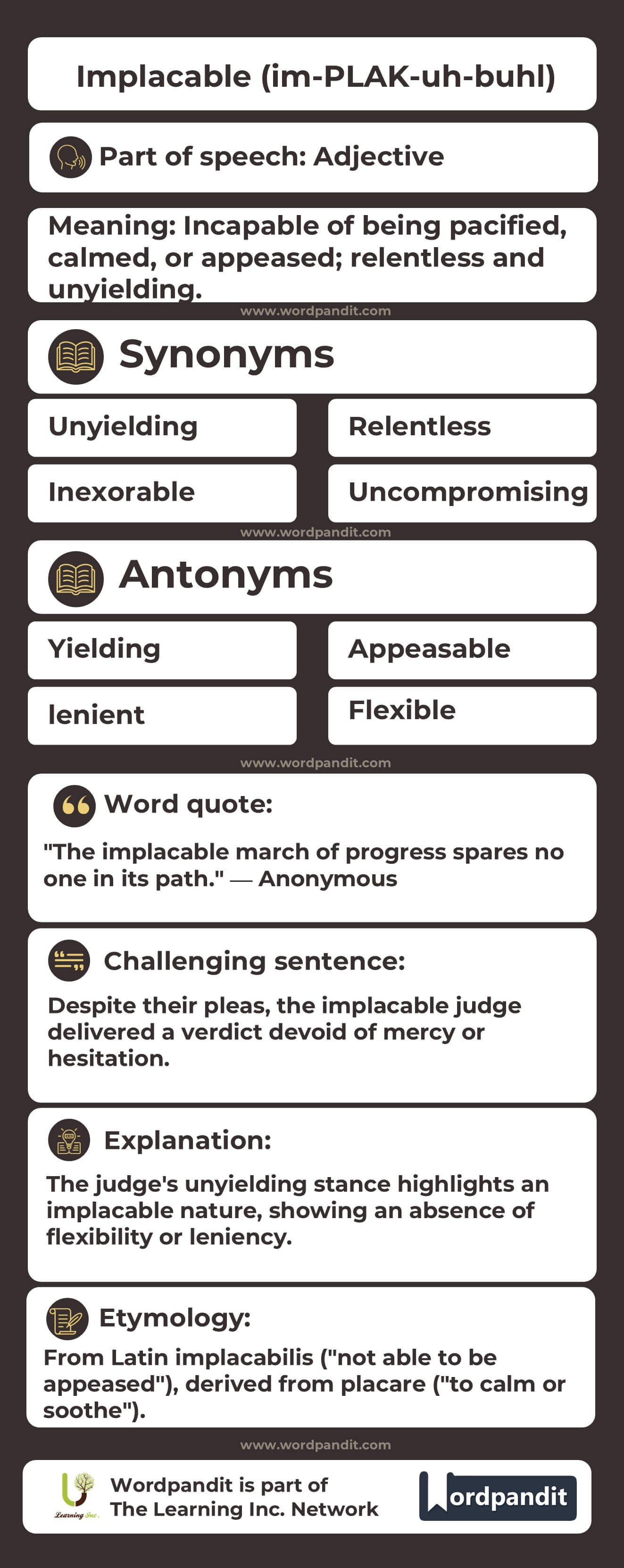 Implacable Flashcard