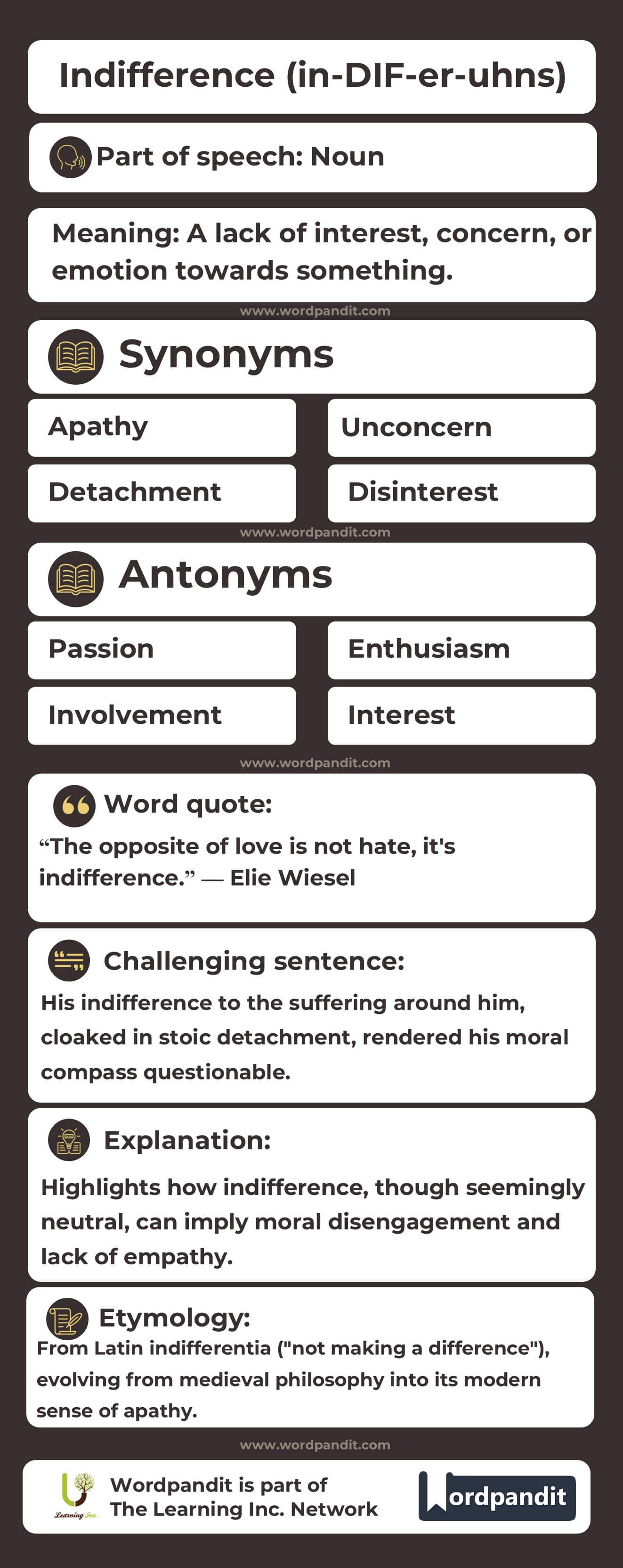 Indifference Flashcard