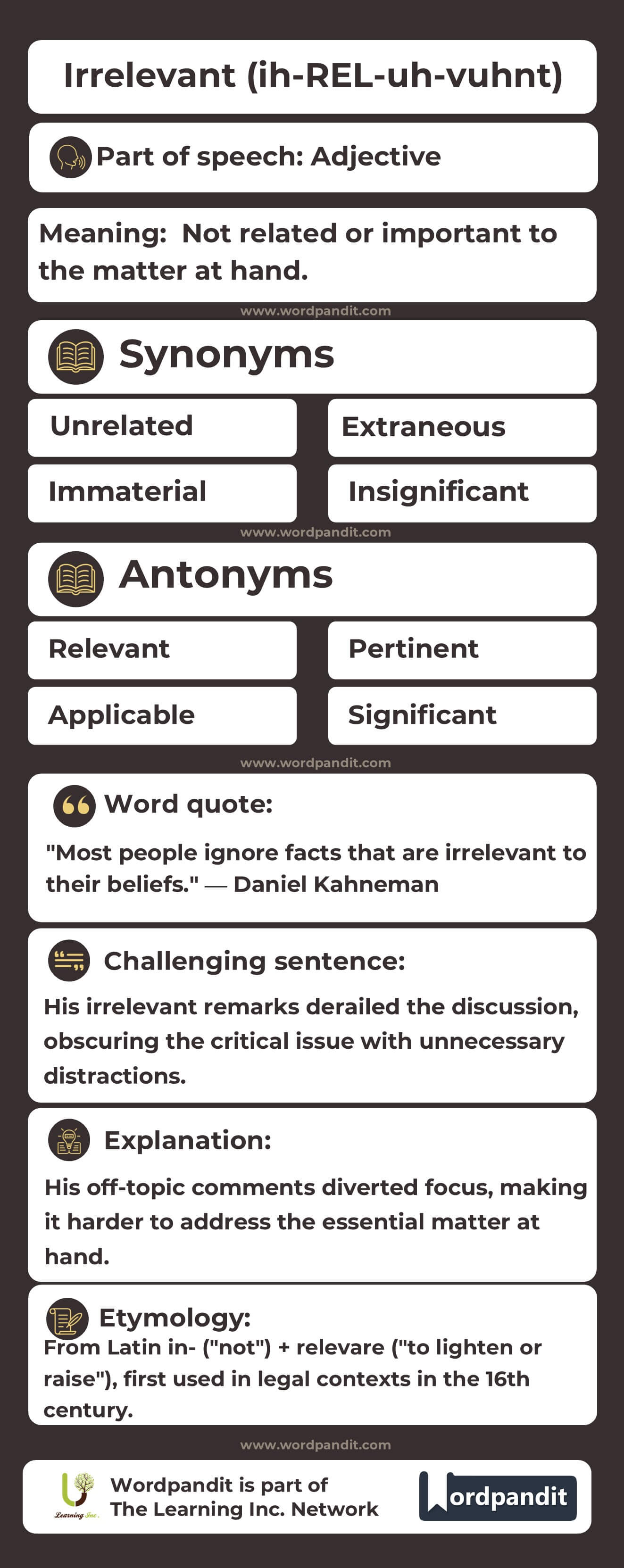 Irrelevant Flashcard