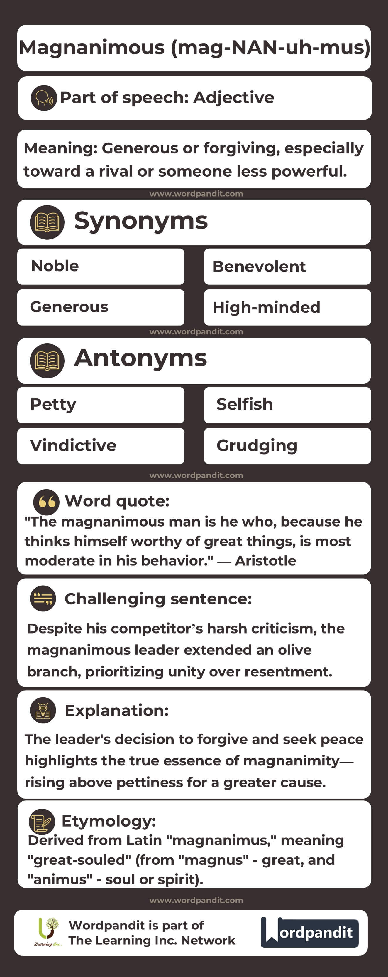 Magnanimous Flashcard