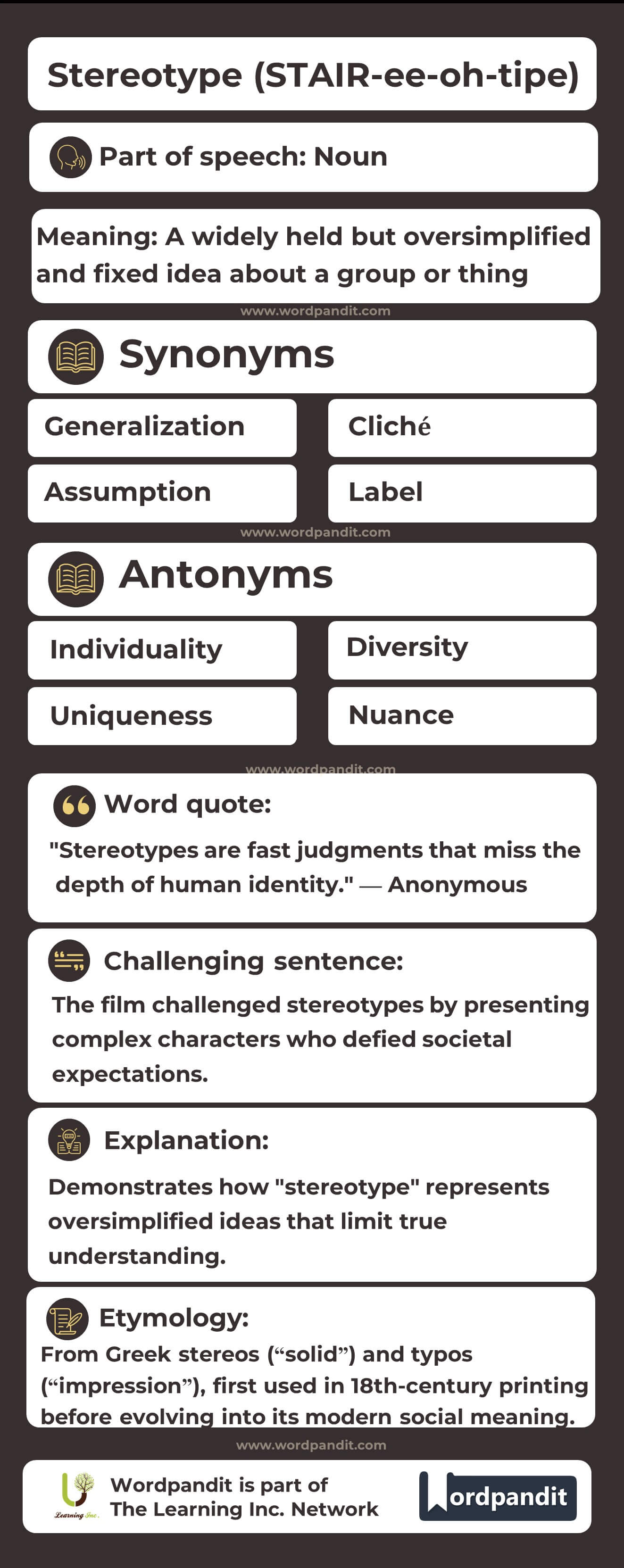 Stereotype Flashcard