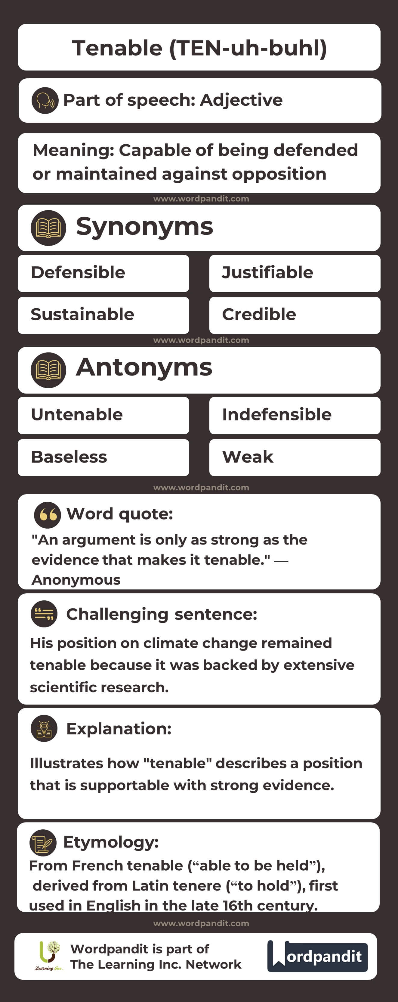 Tenable Flashcard