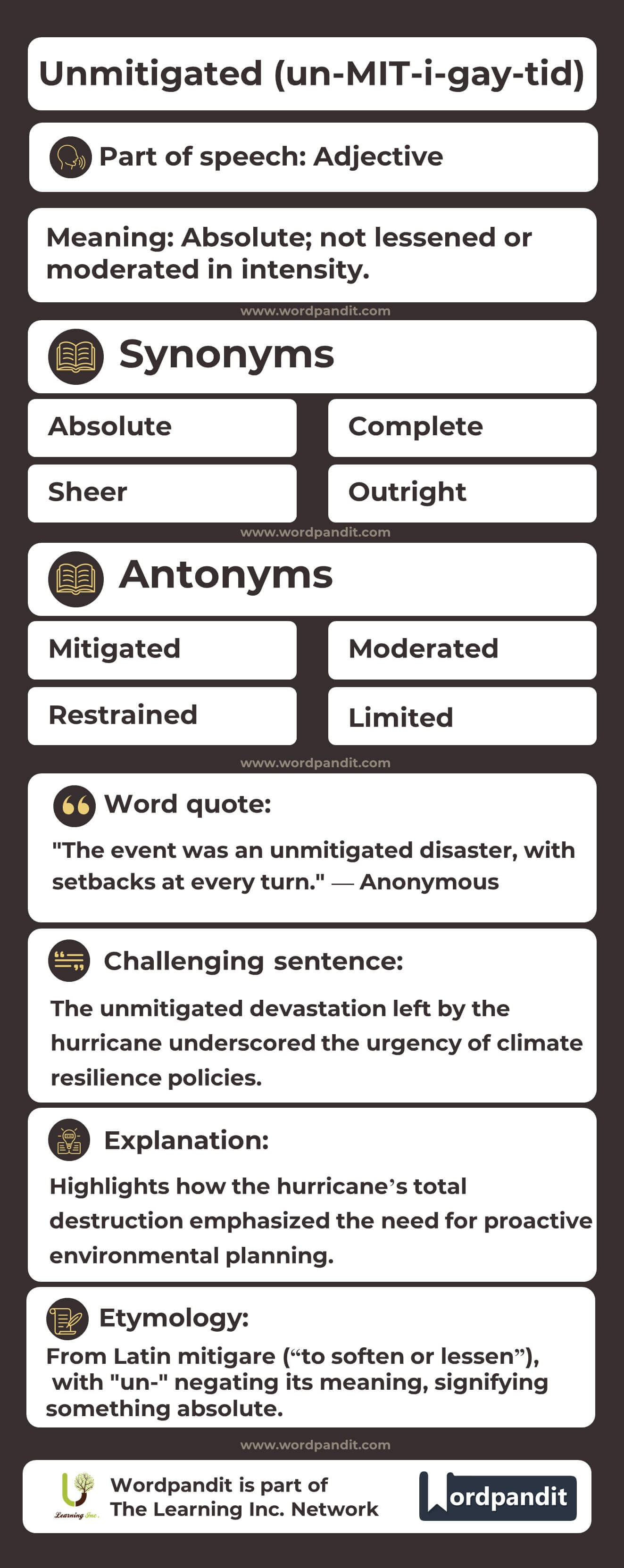 Unmitigated Flashcard